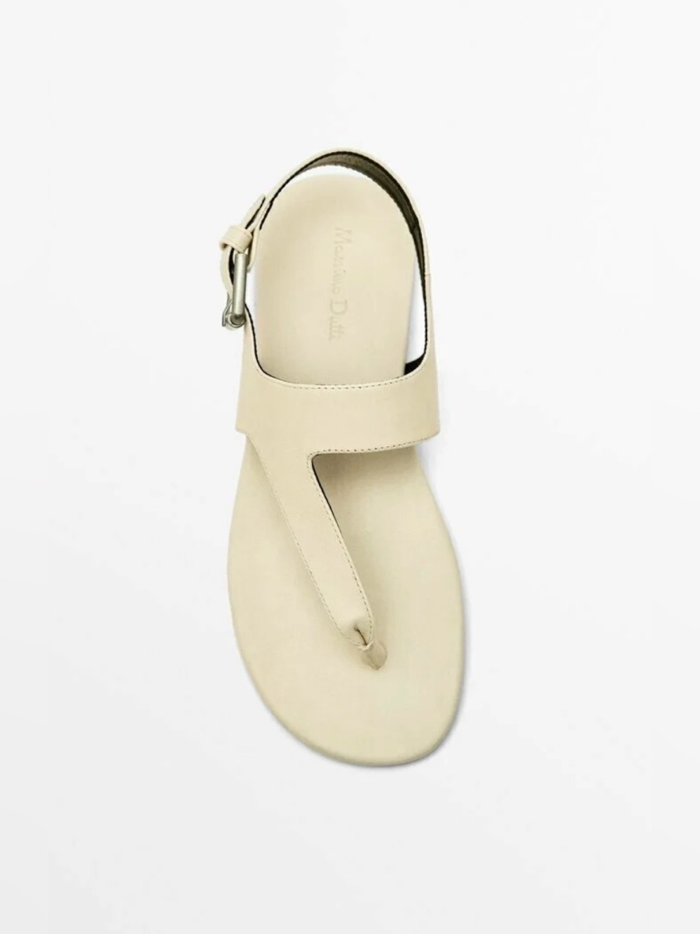 Massimo Dutti Cream Leather Sandals Size 38 or 7.5